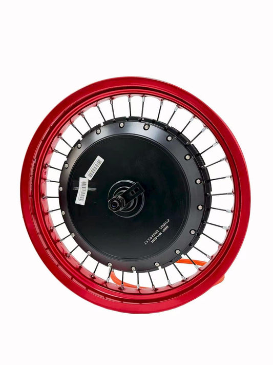 17*3.0 Different Color Motorcycle Rim With Rear 150-155mm Dropout QS 273 8000W Motorwheel with Single Freewheel NBPower