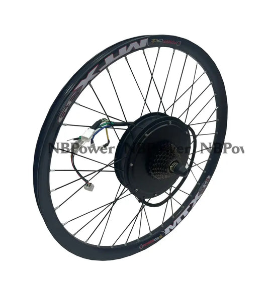 150mm dropout Rear 48-72V 3000W motorwheel with 7 speed freewheel,Bicycle MTX rim 3000W motorwheel with spokes