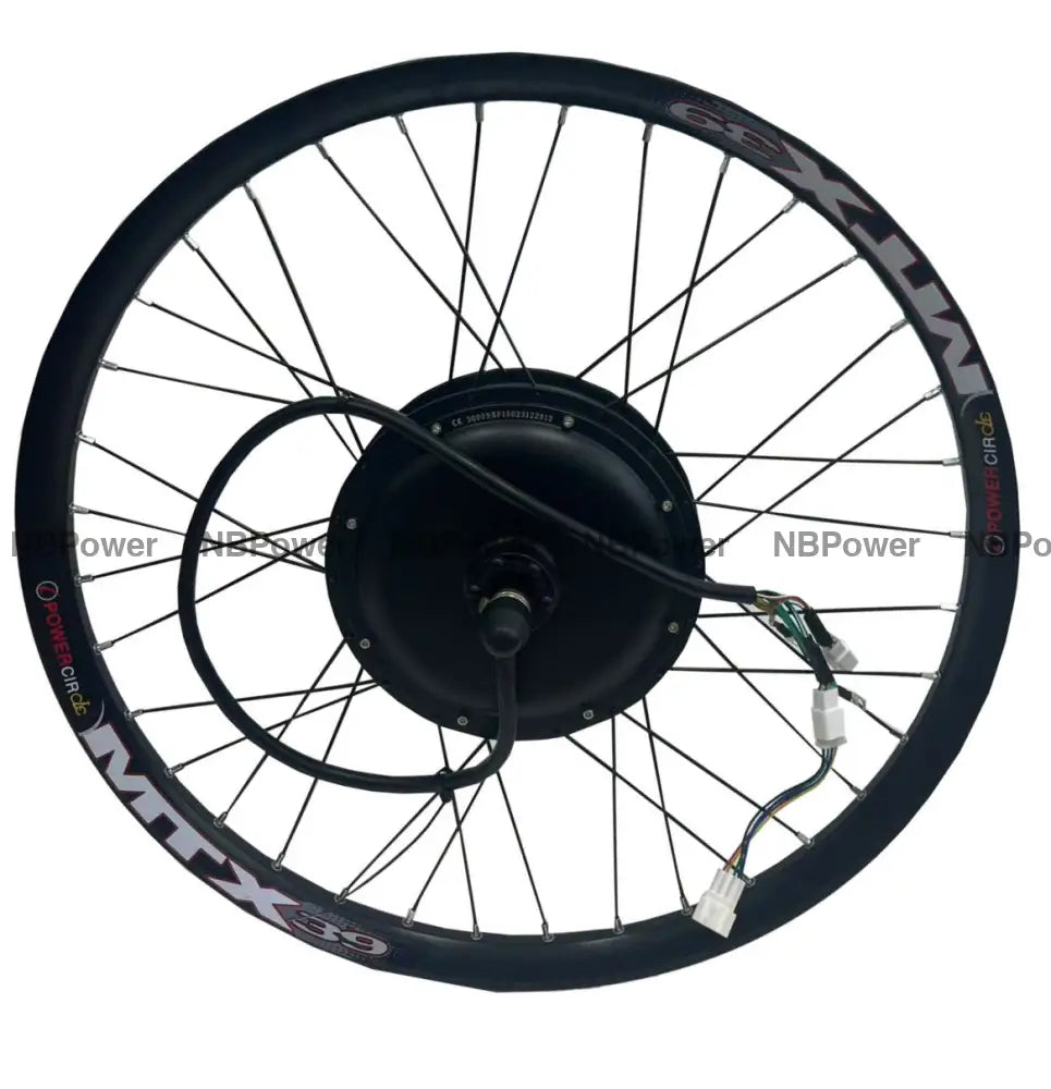 150mm dropout Rear 48-72V 3000W motorwheel with 7 speed freewheel,Bicycle MTX rim 3000W motorwheel with spokes