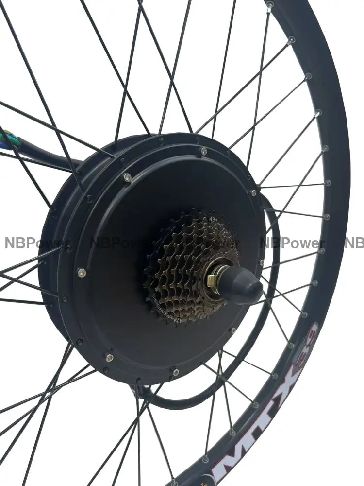 150mm dropout Rear 48-72V 3000W motorwheel with 7 speed freewheel,Bicycle MTX rim 3000W motorwheel with spokes