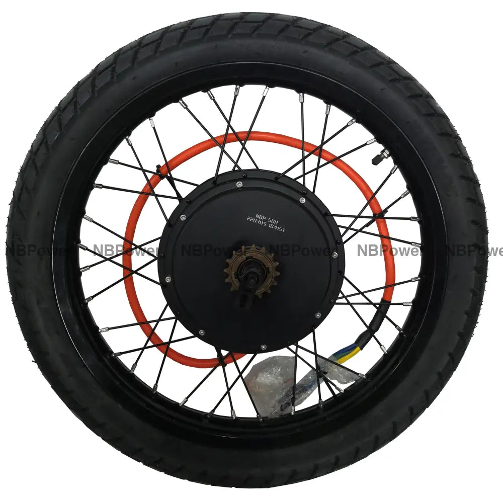 19*1.85 Black 3.5T /5T QS 205 V3 150mm dropout QS 5000W motorwhweel with single freewheel and street tire ; QS 205