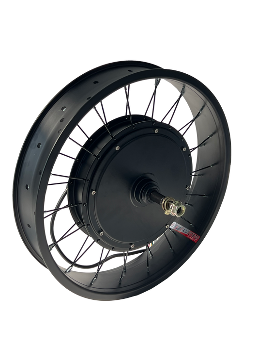 20*4.0/24*4.0/26*4.0 Fat Rim 170-175mm /190mm Dropout 48-72V 2000W Motorwheel With Freewheel NBPower