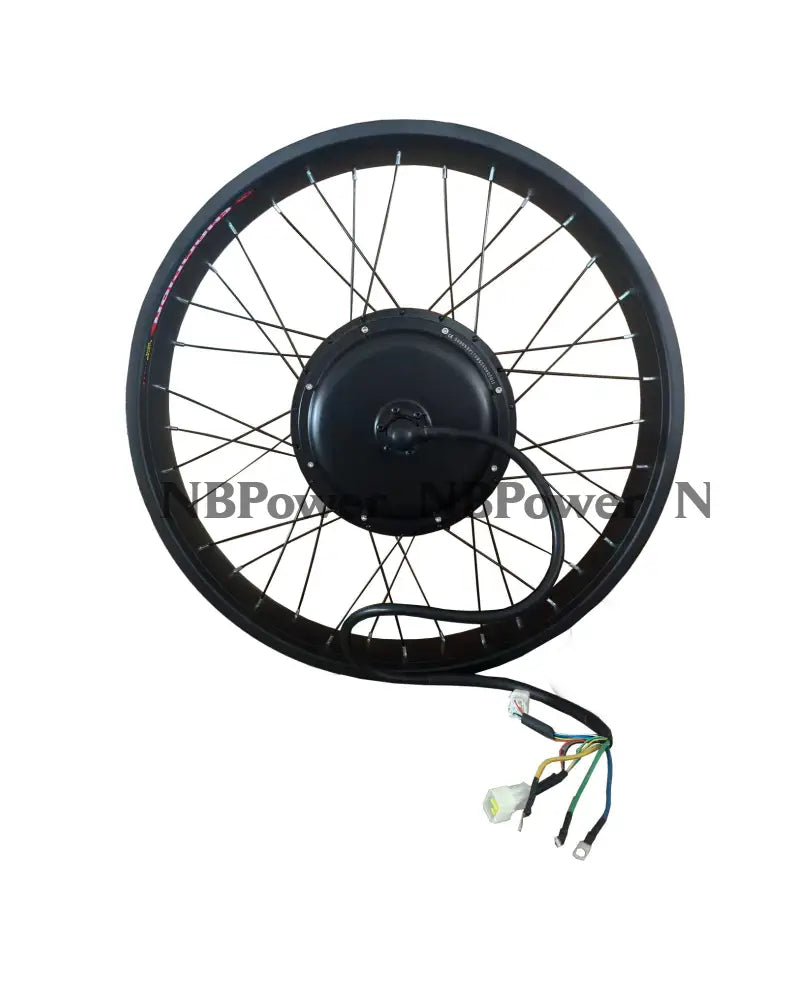 20*4.0/24*4.0/26*4.0inch 80/100mm width Double rim with rear 170mm dropout 72V 5000W Fat motorwheel with spokes 26*4.0