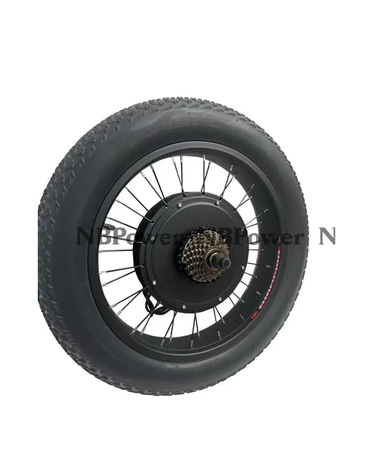 20*4.0 Fat rim with Rear 170mm/190mm dropout 52V/72V 2000W Fat motorwheel with 20*4.0 Fat tire and 7 speed freewheel