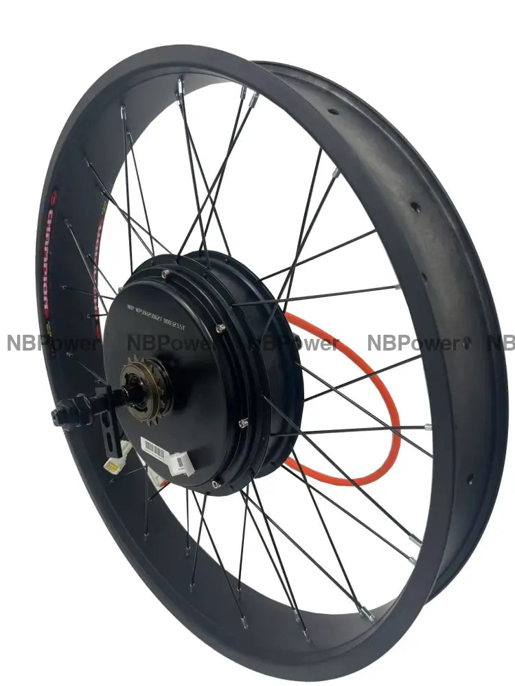 26*4.0 80mm width double rim with QS 3T /3.5T/4T/5T 170mm dropout 5000W Fat motorwheel with single freewheel