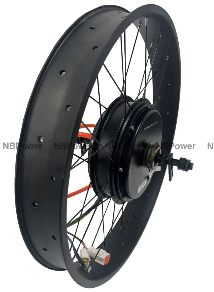 26*4.0 80mm width double rim with QS 3T /3.5T/4T/5T 170mm dropout 5000W Fat motorwheel with single freewheel