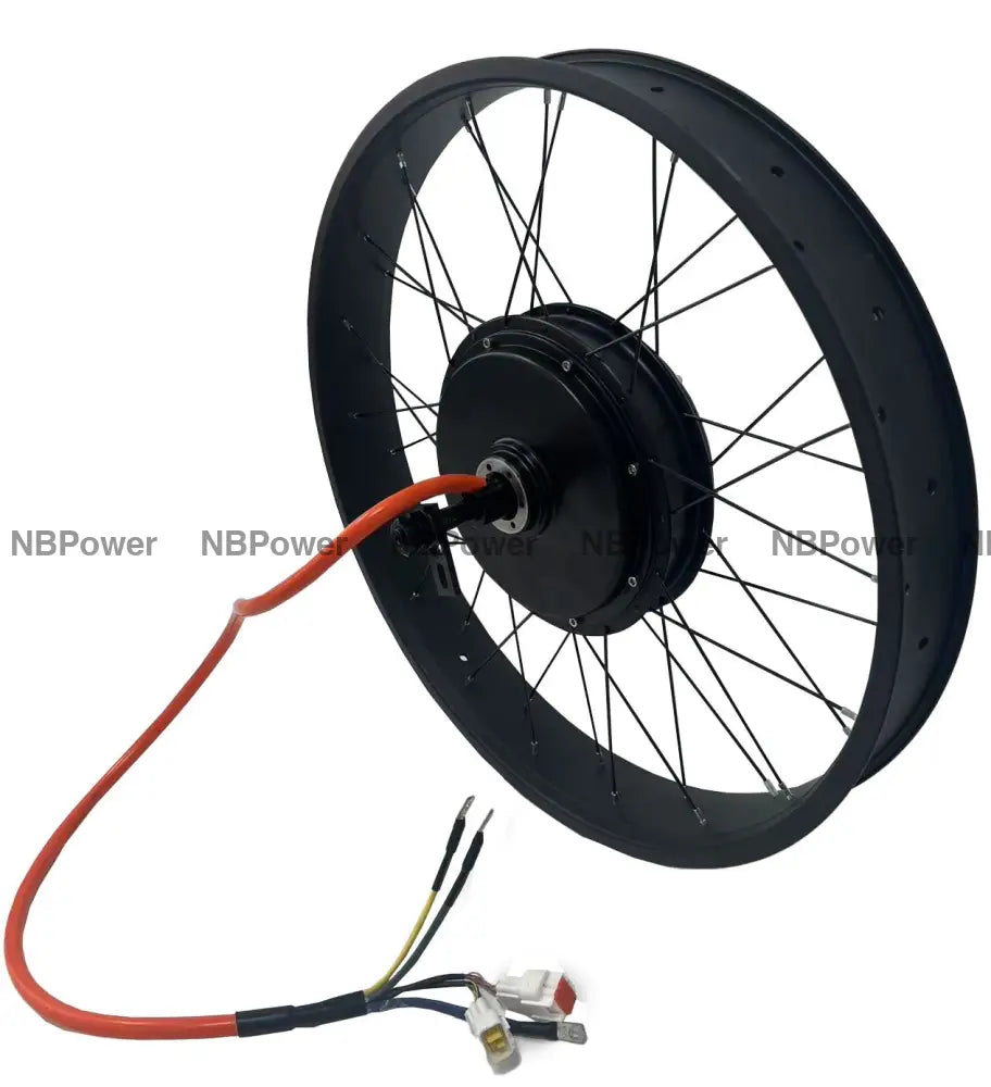 26*4.0 80mm width double rim with QS 3T /3.5T/4T/5T 170mm dropout 5000W Fat motorwheel with single freewheel 5T
