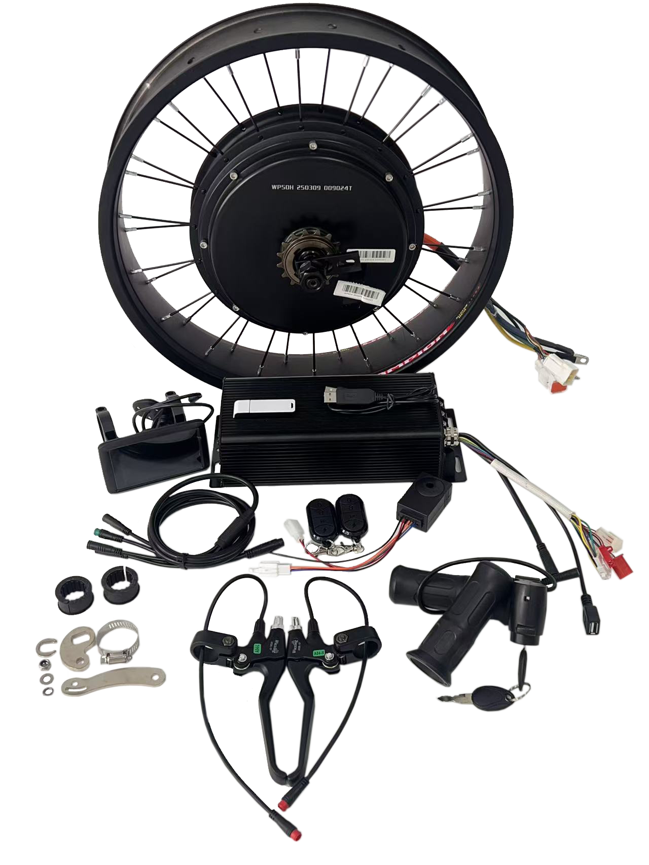 Fat Rim Rear QS 5000W 150-155mm 72V Ebike kit +100A Sabvoton Controller+UKC1 Color Dsiplay