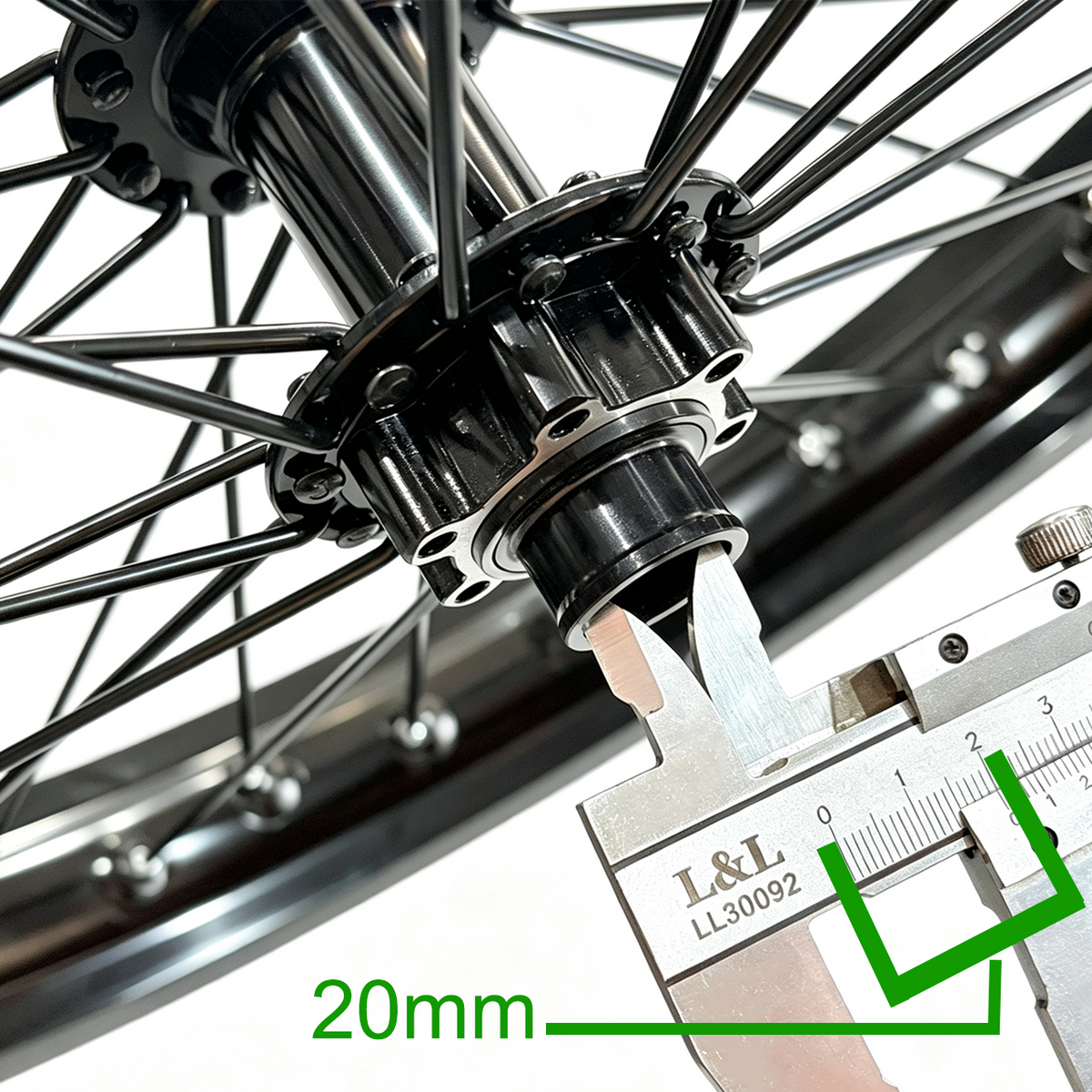 16inch/17inch/18inch/19inch/21inch 110mm Dropout 20mm Axle Motorcycle‑Style Spoke Front Wheel Assembly Heavy‑Duty Complete Rim Wheel for E‑Bike NBPower