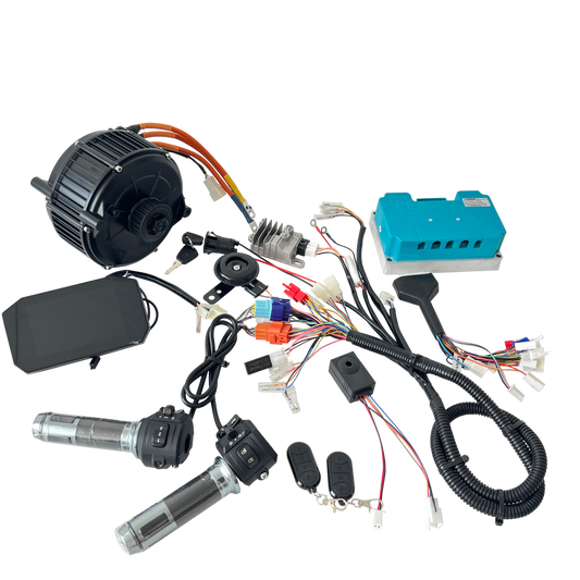 QSMOTOR QS165 V2 5000W 72V 35H Hall Version/encoder Mid Drive Motor Kits with ND72680 Controller ,DKD display or NBTFT-5 Color Display and Foot Pedal NBPower