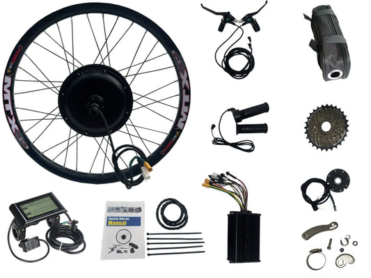 20Inch/24Inch/26Inch/27.5Inch/29Inch/700C MTX Rim Disc Brake 135mm Dropout 48V-72V 2000W Motor Wheel Kit 45A Dual Mode Controller, SW900 Color Display, Surron / Full Throttle & All Matching 2000W Parts NBPower
