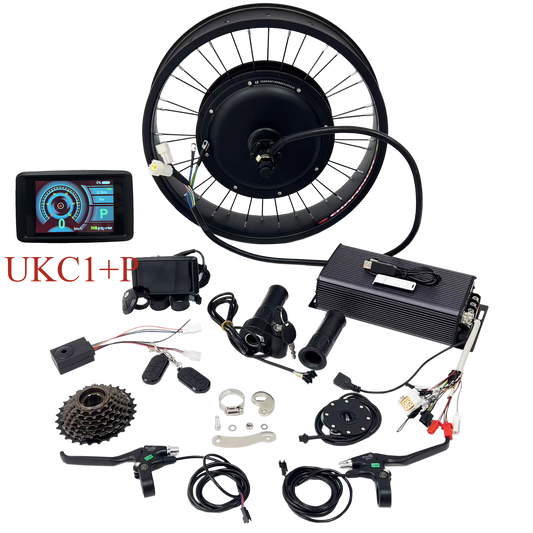 20*4.0/24*4.0/26*4.0 100mm Rim Width with Rear 190mm Dropout 3000W Fat Motorwheel with 7 speed freewheel , 80A Sabvoton Programmable Controller;UKC1 color Display all kit NBPower