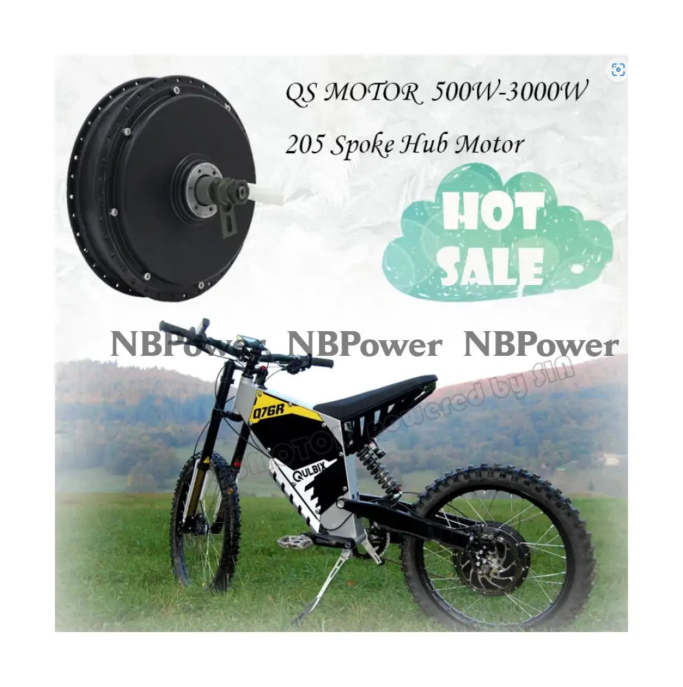 EV Motor 72V 55KPH QS205 1500W V3 Electric Motorcycle Spoke Hub Motor Motor