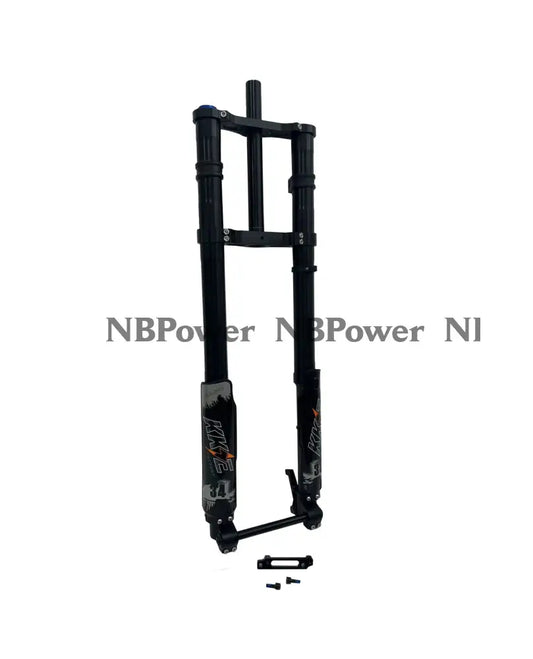 KKE 750MM Double Shoulder Inverted Front Fork 26/27.5 Inch for Snowy Fat Bike Straight Tube Oil Spring Suspension Disc