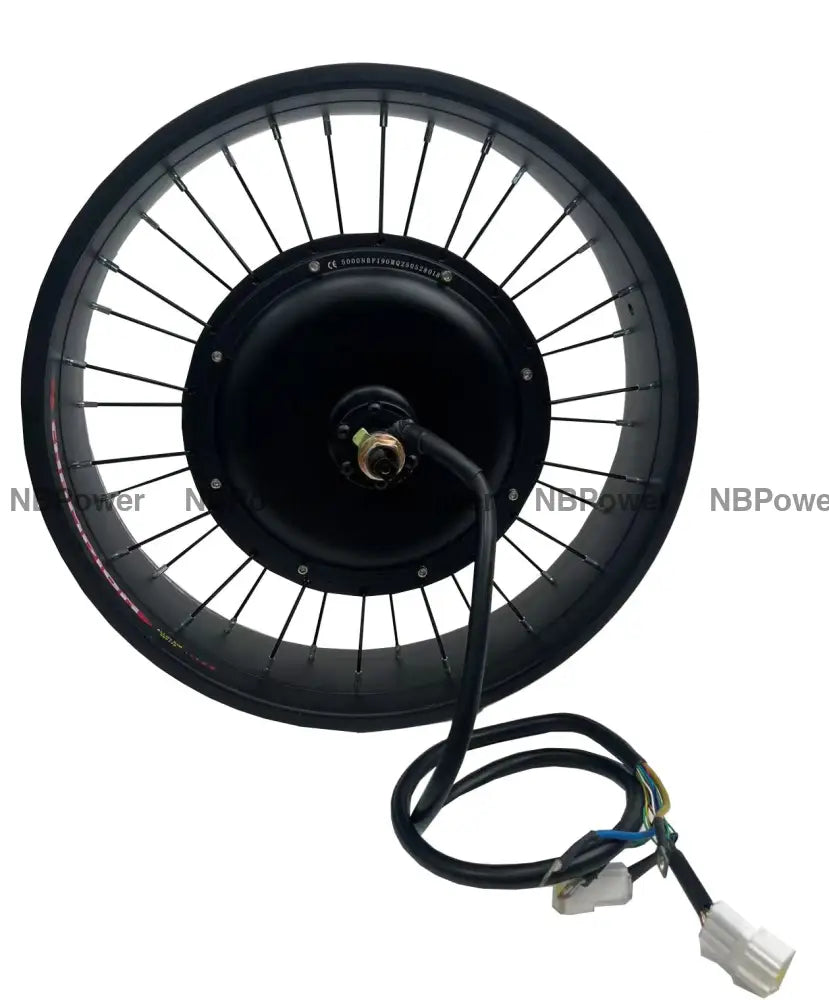 NBpower 20X4.0 190mm Dropout 72V 5000W Motor Wheel for Fat Bike Snow Bike