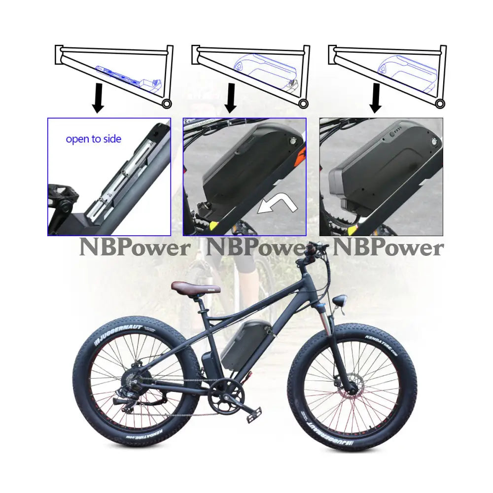 USA Warehouse,Free Shipping,48V 16AH shark Shell battery with 48V 2A Charger,48V Battery for 500W- 1500W Ebike