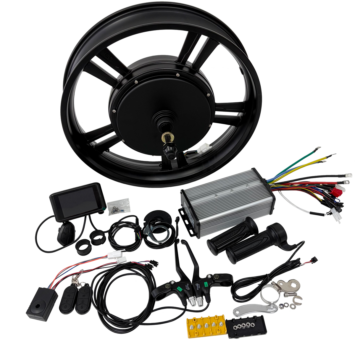 NBPower 20*4.0 190mm Dropout 87mm Rim Width 3000W One-piece rim Motorwheel Paired With 80A Dual Mode Controller,UKC1+ Display and Full Twist Throttle E-bike Conversion Kit NBPower