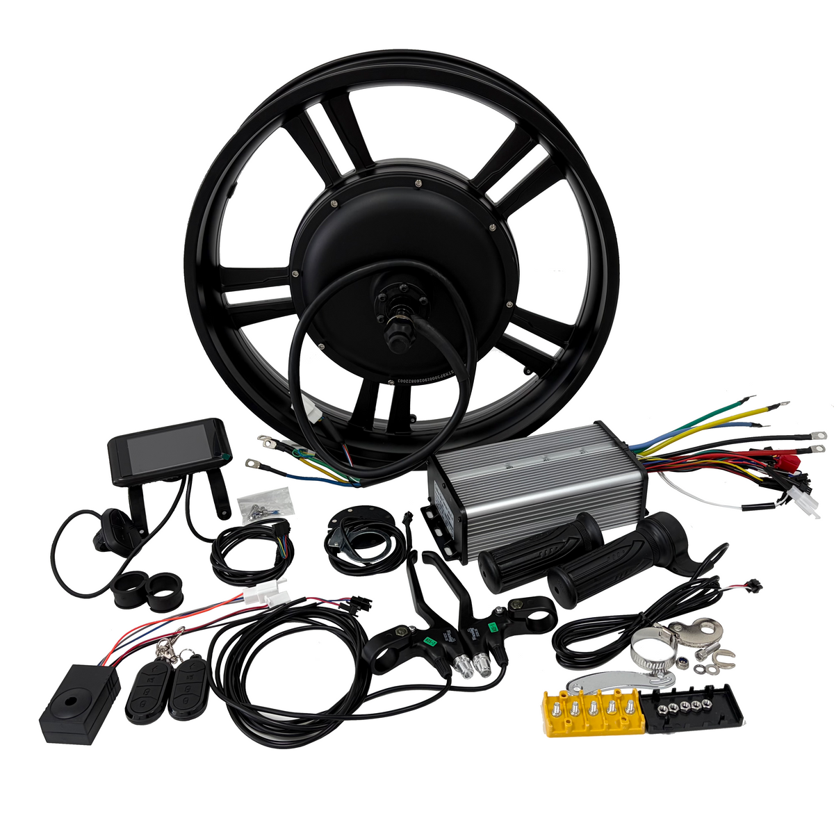 NBPower 20*4.0 190mm Dropout 87mm Rim Width 3000W One-piece rim Motorwheel Paired With 80A Dual Mode Controller,UKC1+ Display and Full Twist Throttle E-bike Conversion Kit NBPower