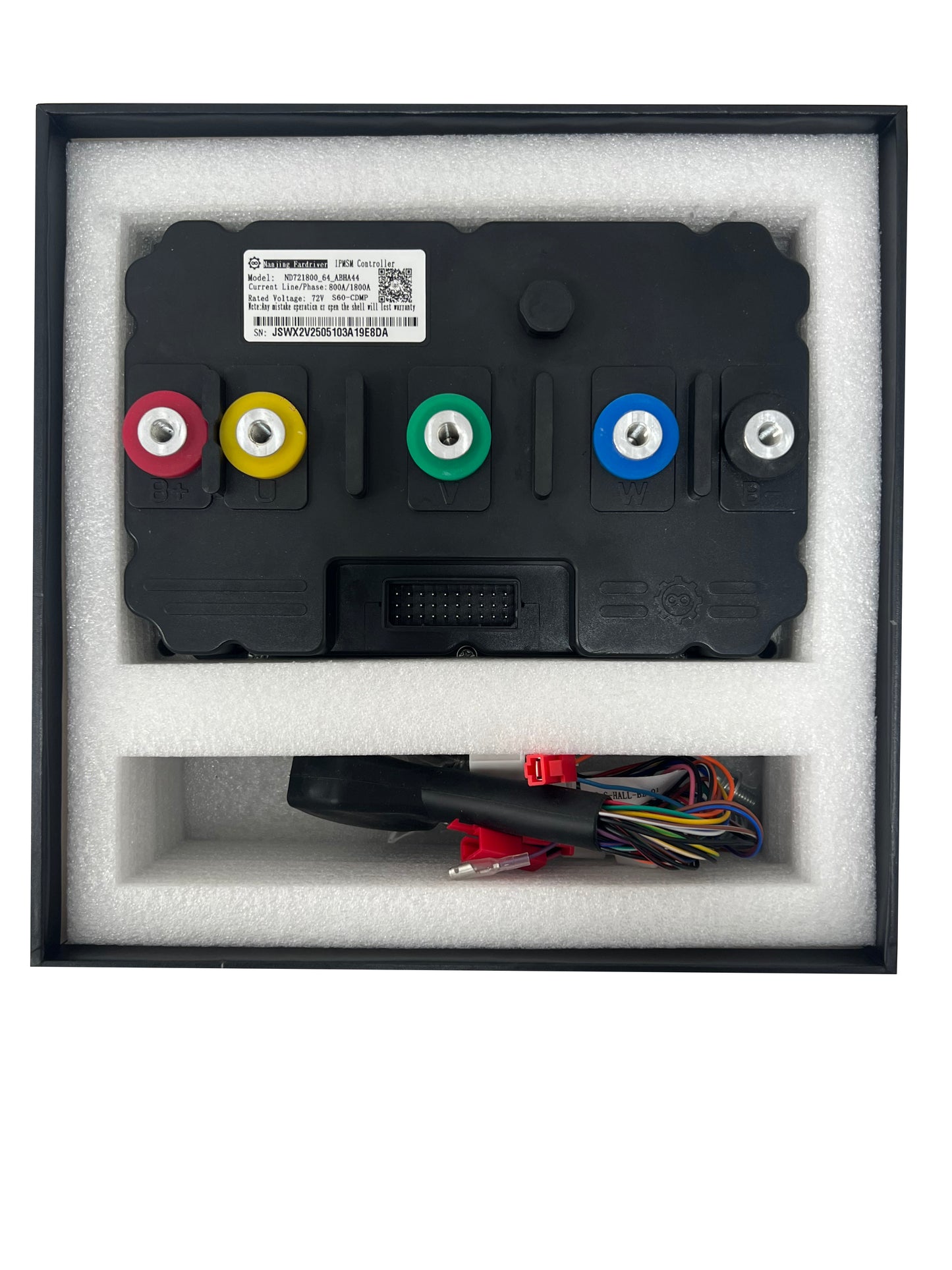 Potenca Fardriver ND721800 DC 800A Fazkurento 1800A 10KW-12KW PMSM BLDC Sinusonda E-Motorciklo E-Aŭta Motorregilo kun bludenta adaptilo