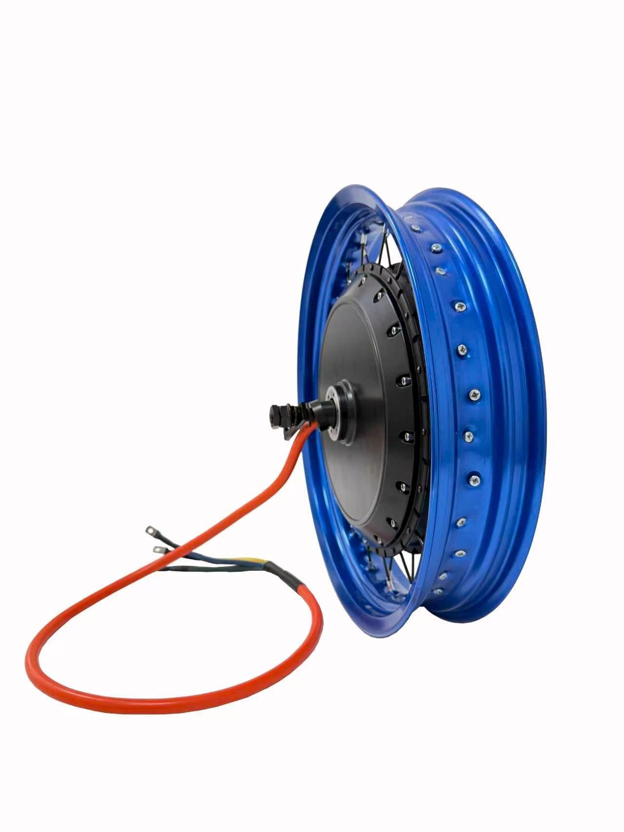 17*3.0 Different  Color Motorcycle Rim With Rear 150-155mm Dropout QS 273 8000W Motorwheel with Single Freewheel