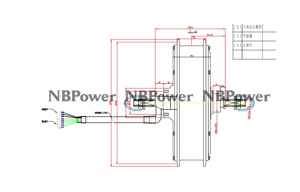 135mm dropout 3000W motorwheel with single freewheel,24inch/26inch/27.5inch/29inch MTX rim 3000W motorwheel with spokes