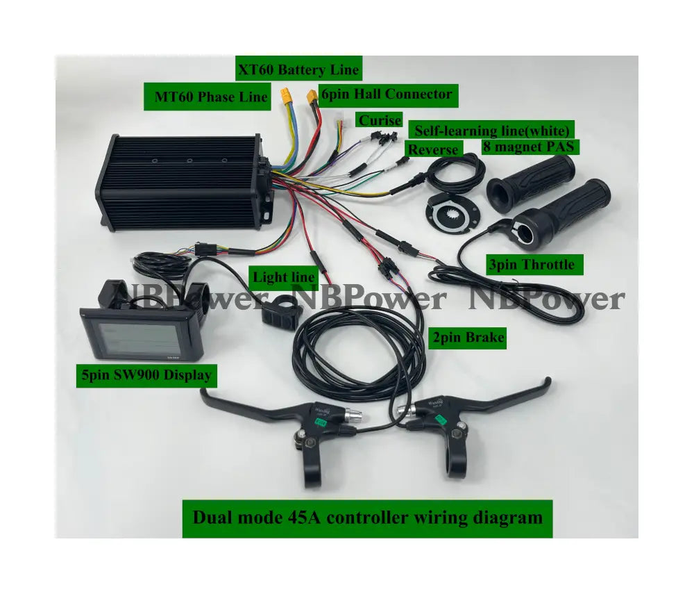 135mm dropout 72V 2000W motorwheel kit 26inch/ 27.5inch/ 29inch MTX rim disc brake with 45A dual mode controller SW900