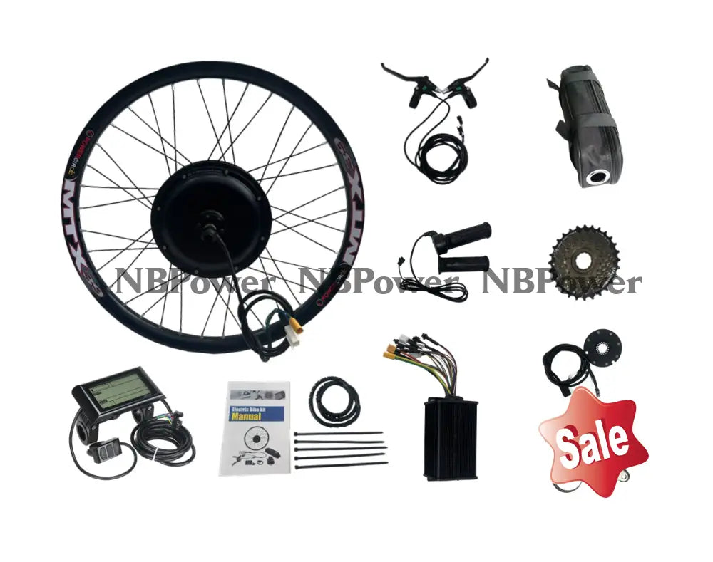 135mm dropout 72V 2000W motorwheel kit 26inch/ 27.5inch/ 29inch MTX rim disc brake with 45A dual mode controller SW900