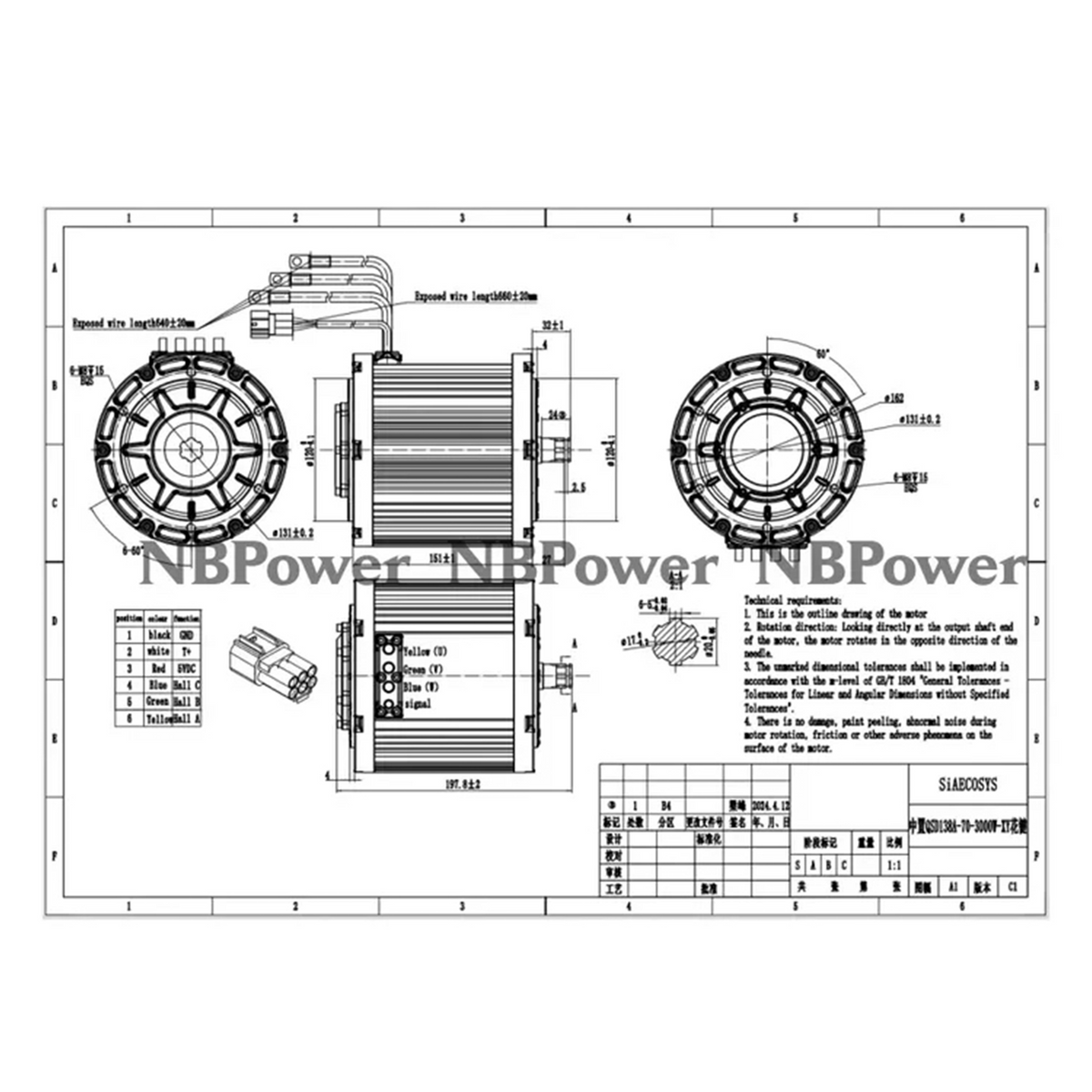 QSMOTOR QS138-A 70H 3000W  Synchronous Pully Mid Drive Motor Electric Motor with ND72450 Controller,DKD Display Convention Kit For E-Bike NBPower