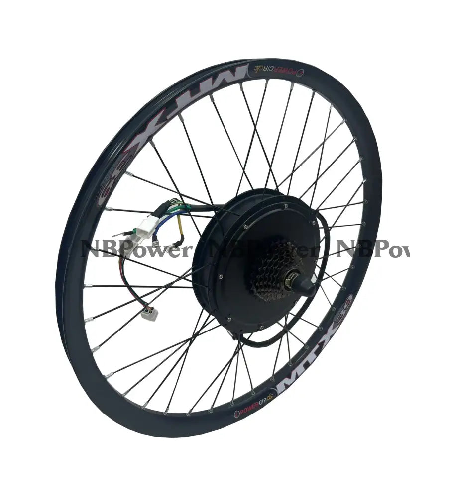 150mm dropout Rear 48-72V 3000W motorwheel with 7 speed freewheel,Bicycle MTX rim 3000W motorwheel with spokes
