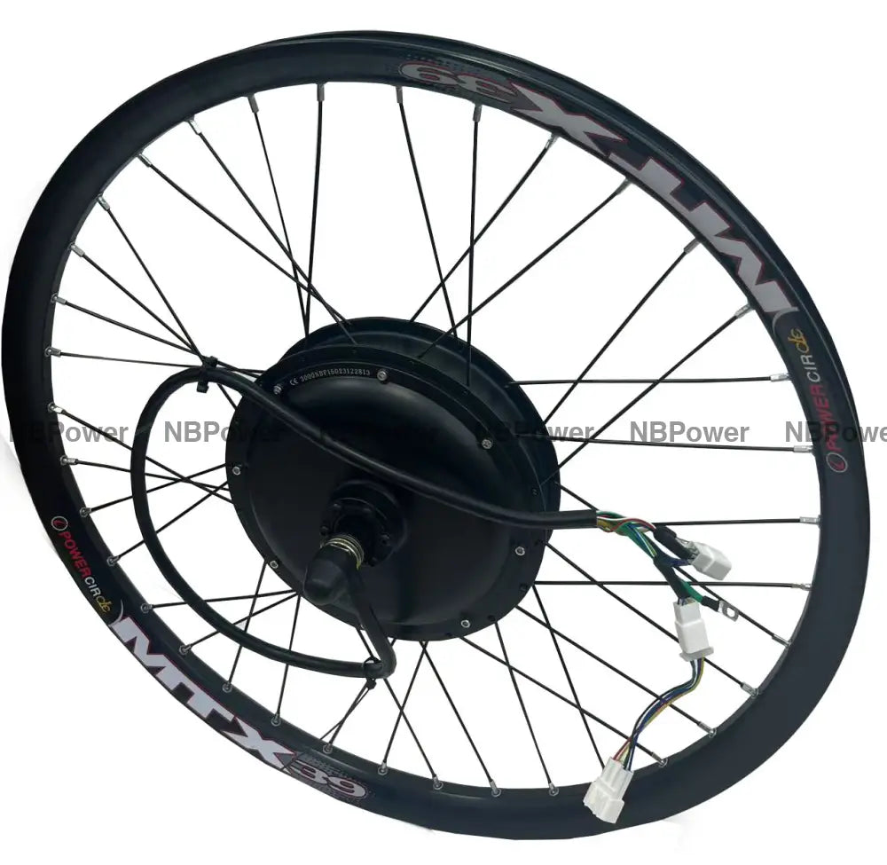150mm dropout Rear 48-72V 3000W motorwheel with 7 speed freewheel,Bicycle MTX rim 3000W motorwheel with spokes