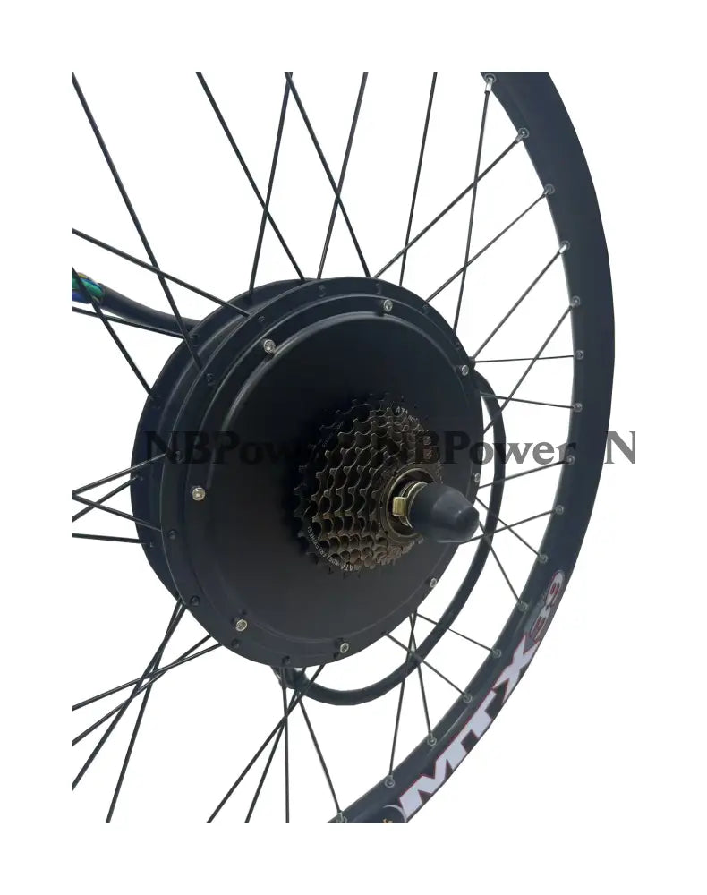 150mm dropout Rear 48-72V 3000W motorwheel with 7 speed freewheel,Bicycle MTX rim 3000W motorwheel with spokes
