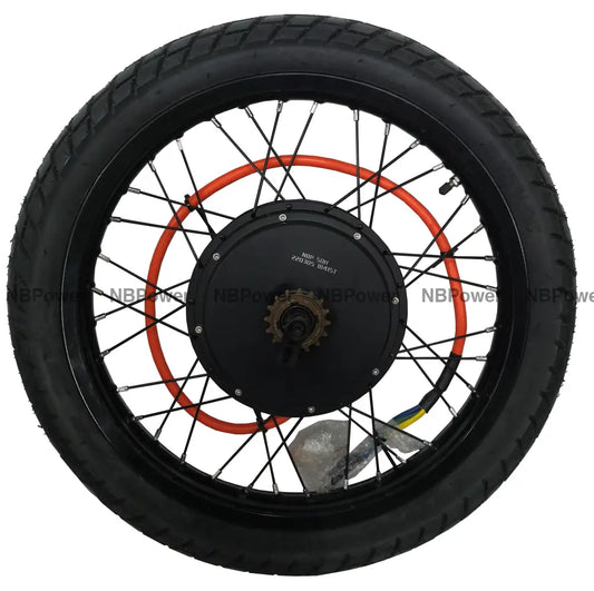 19*1.85 Black 3.5T /5T QS 205 V3 150mm dropout QS 5000W motorwhweel with single freewheel and street tire ; QS 205