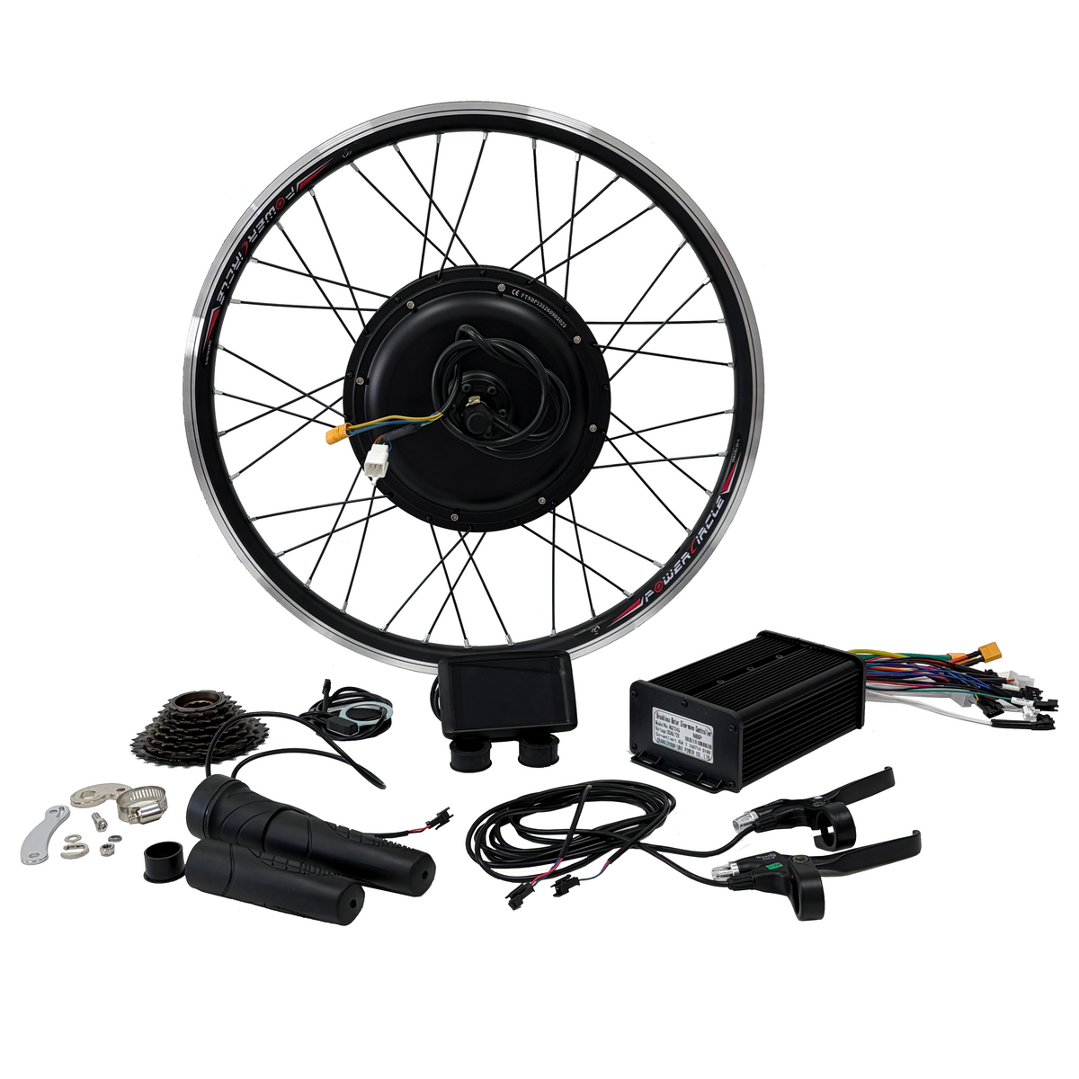 NBPower 20inch/24inch/26inch/27.5inch/29inch 135mm Dropout 2000W V-brake Motorwheel With 80A Dual Mode Controller,UKC1+ Color Display,Half Twist Throttle Convention Kit For E-bike NBPower