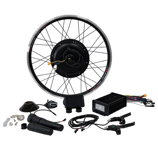 NBPower 20inch/24inch/26inch/27.5inch/29inch 135mm Dropout 2000W V-brake Motorwheel With 80A Dual Mode Controller,UKC1+ Color Display,Half Twist Throttle Convention Kit For E-bike NBPower