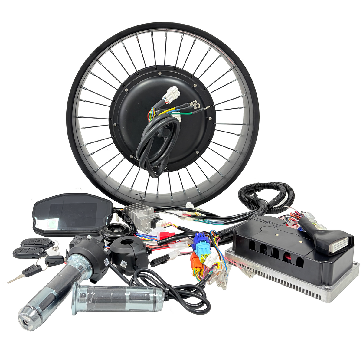 USA Warehouse: 20*4.0 190mm Dropout 100mm Rim Width 72V 3000W Ebike Hub Motor Conversion Kit, With Hall Sensors | ND72360 Black Fardriver Controller, DKD Display, Full Complete Accessories NBPower