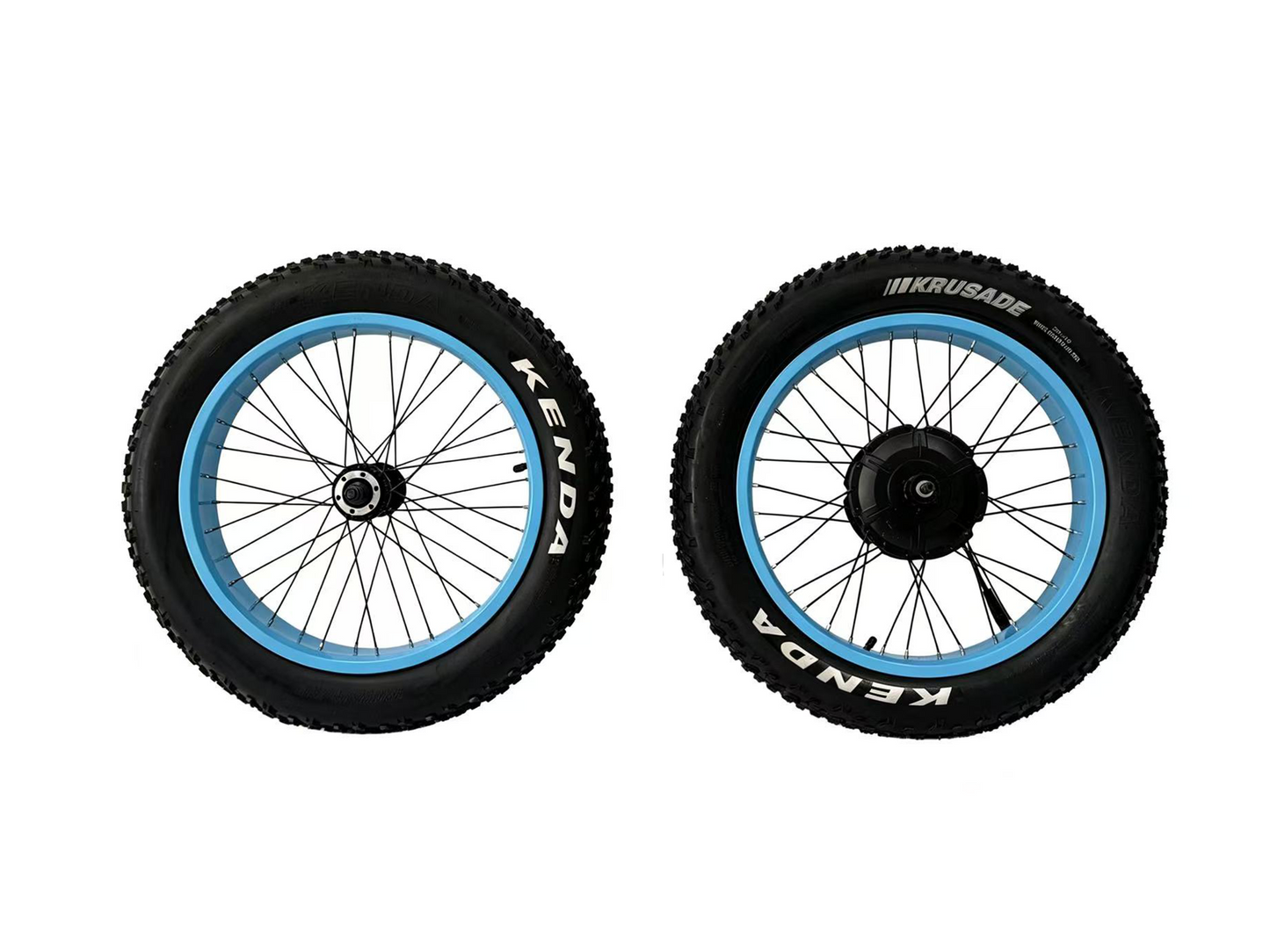 20x4.0 Blue/White/Red/Orange Bafang G062 48V 500W Cassette Motor Wheel 177mm*M12 Dropout With Matching 135mm*3/8Iinch Front Wheel With Kenda Tire