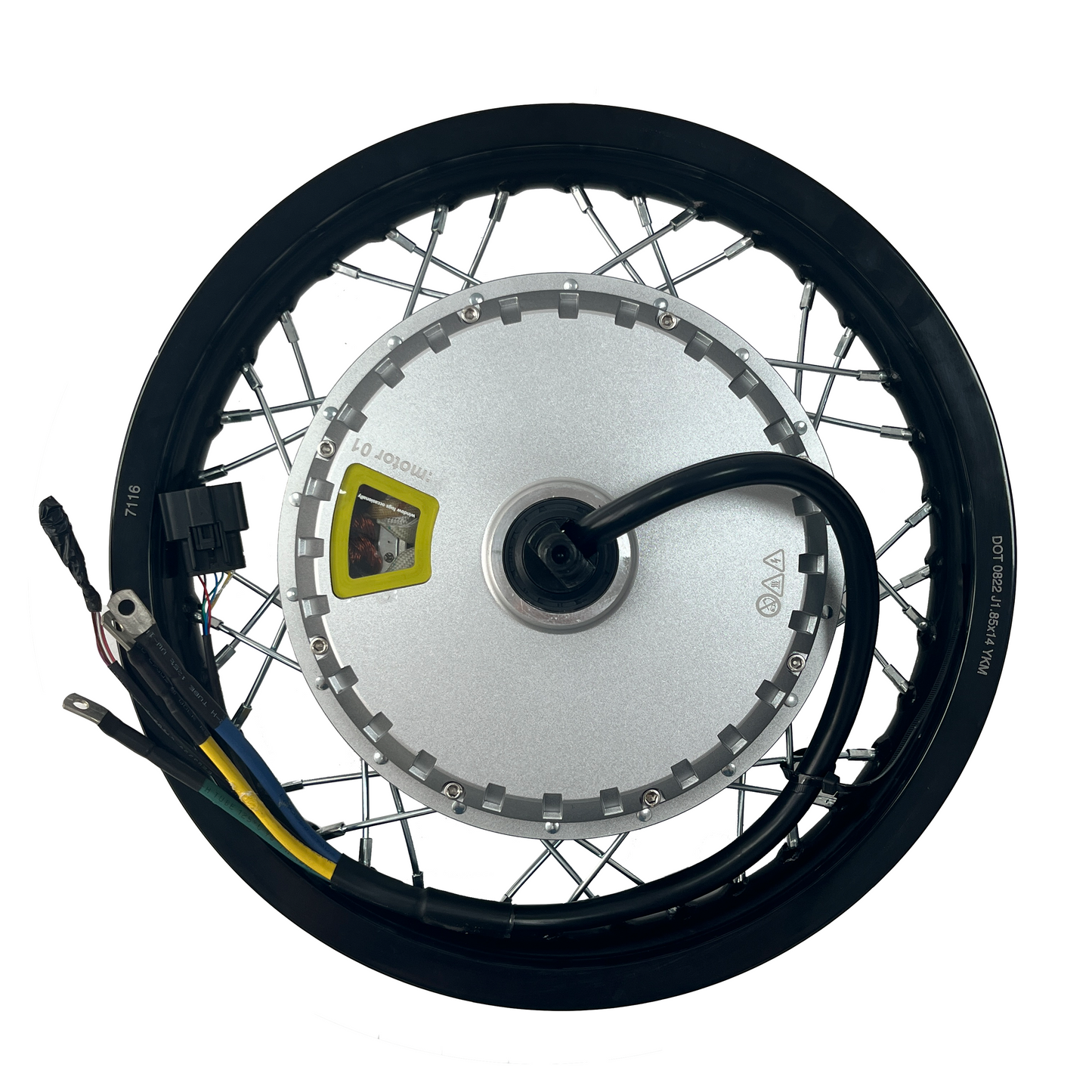 Radcake 14 Inch 5000W Sliver Hub Motor Wheel | 170mm Frame Dropout Motorcycle E‑Bike Conversion Hub Motor NBPower