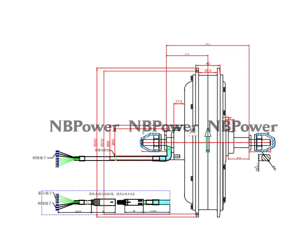 20/24/26/27.5/28/29/700C Rear wheel 135mm dropout 72V 2000W motorwheel with spokes