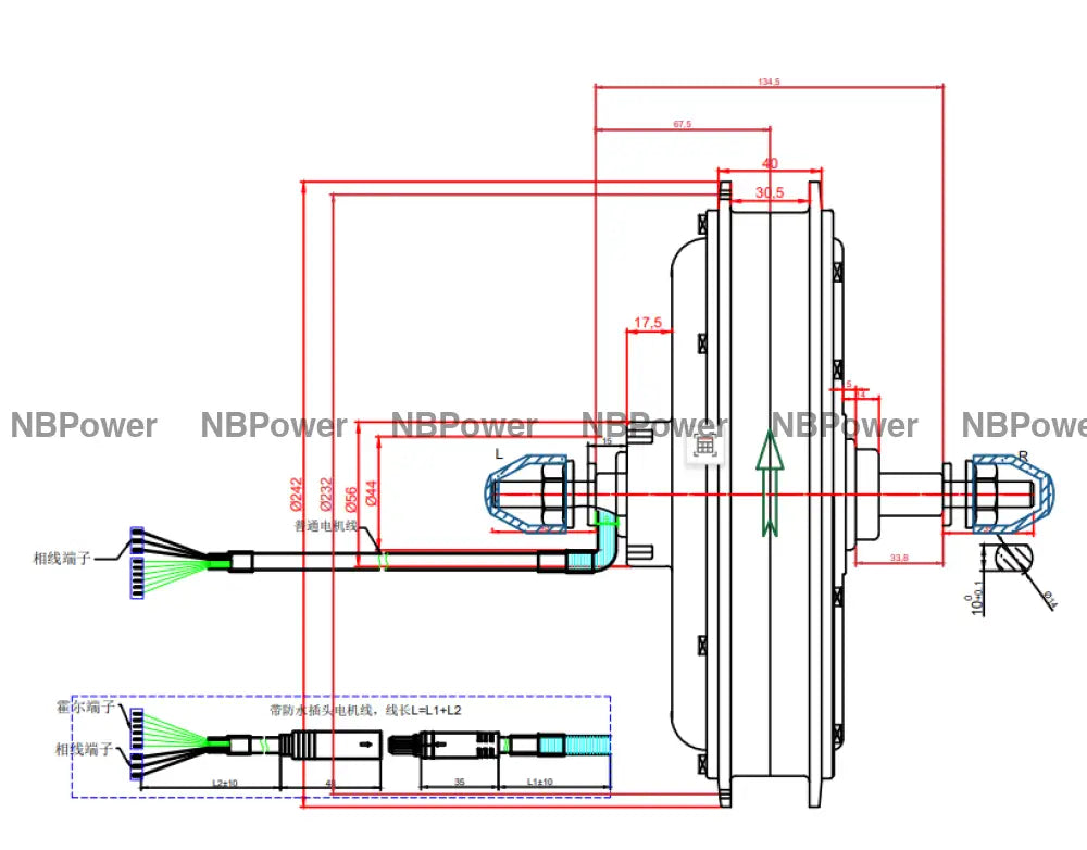20/24/26/27.5/28/29/700C Rear wheel 135mm dropout 72V 2000W motorwheel with spokes