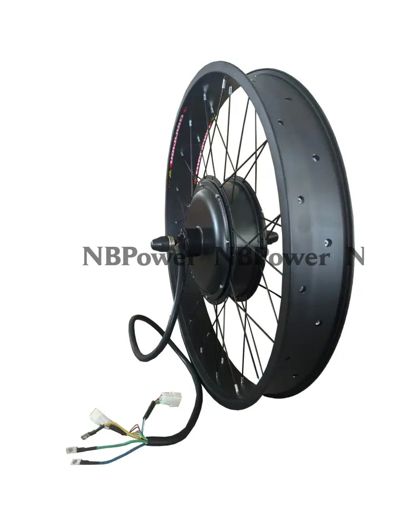 20*4.0/24*4.0/26*4.0inch 80/100mm width Double rim with rear 170mm dropout 72V 5000W Fat motorwheel with spokes