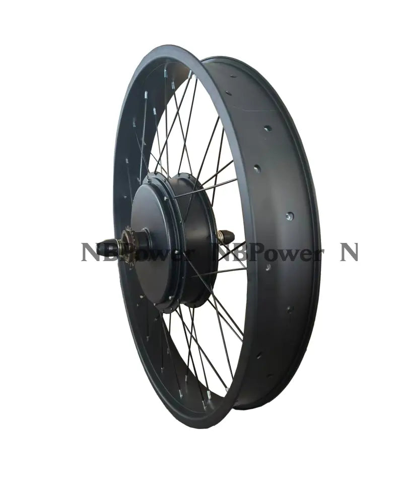 20*4.0/24*4.0/26*4.0inch 80/100mm width Double rim with rear 170mm dropout 72V 5000W Fat motorwheel with spokes