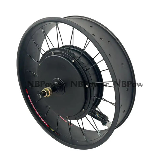 20*4.0 80/100mm width Double rim with rear 170mm dropout 72V 5000W Fat motorwheel with spokes 20inch 80mm width Fat rim