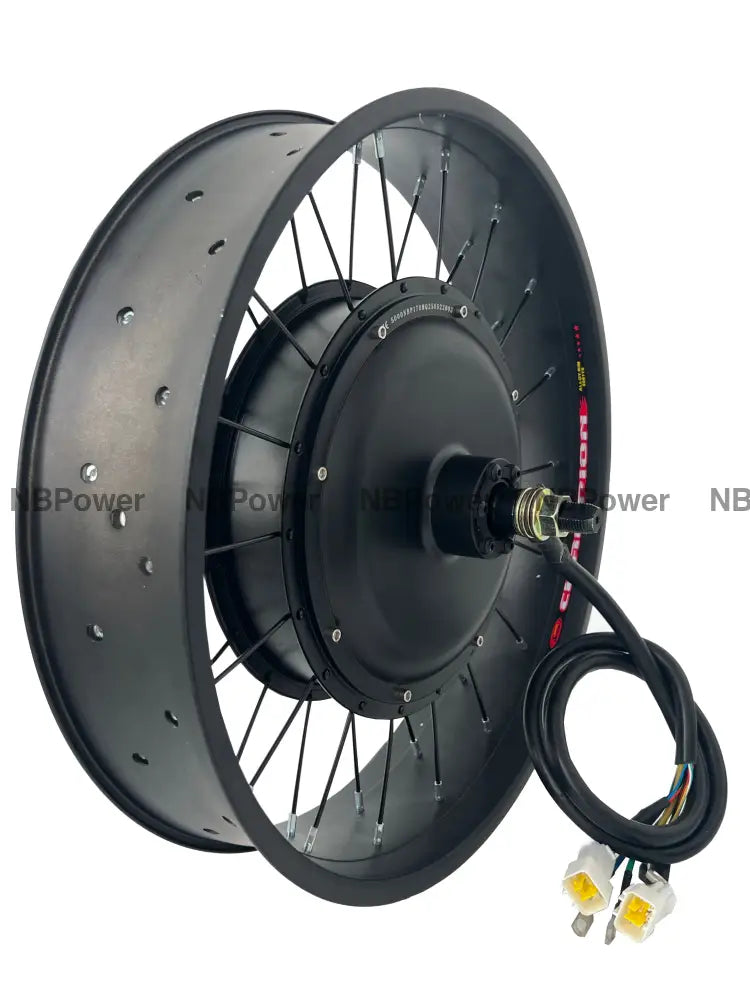 20*4.0 80/100mm width Double rim with rear 170mm dropout 72V 5000W Fat motorwheel with spokes 20inch 100mm width Fat rim
