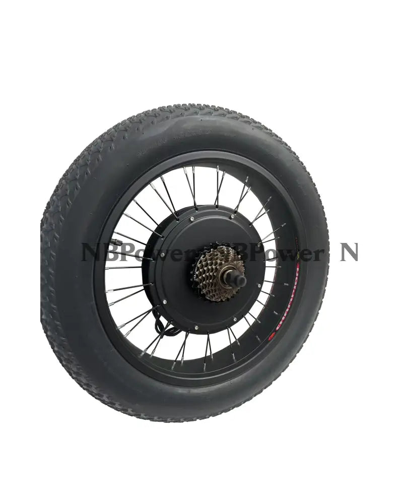 20*4.0 Fat rim with Rear 170mm/190mm dropout 52V/72V 2000W Fat motorwheel with 20*4.0 Fat tire and 7 speed freewheel