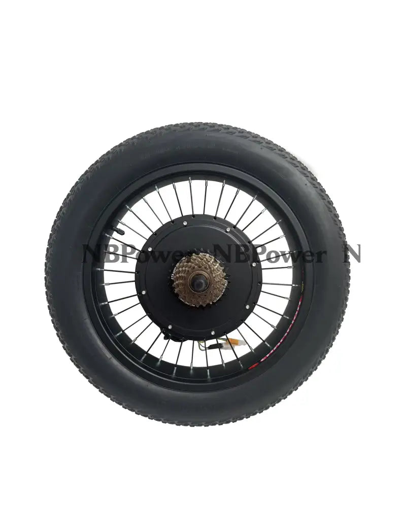 20*4.0 Fat rim with Rear 170mm/190mm dropout 52V/72V 2000W Fat motorwheel with 20*4.0 Fat tire and 7 speed freewheel
