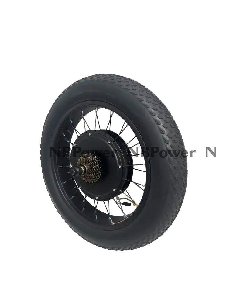 20*4.0 Fat rim with Rear 170mm/190mm dropout 52V/72V 2000W Fat motorwheel with 20*4.0 Fat tire and 7 speed freewheel