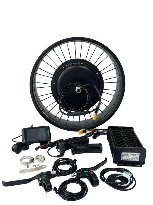USA Stock:20*4.0 Front 135mm Dropout 48-72V 2000W Fat Motorwheel,48-72V 45A dual mode sine wave controller; UKC1 color Display EBike Hub Motor Electric Bicycle Conversion Kit