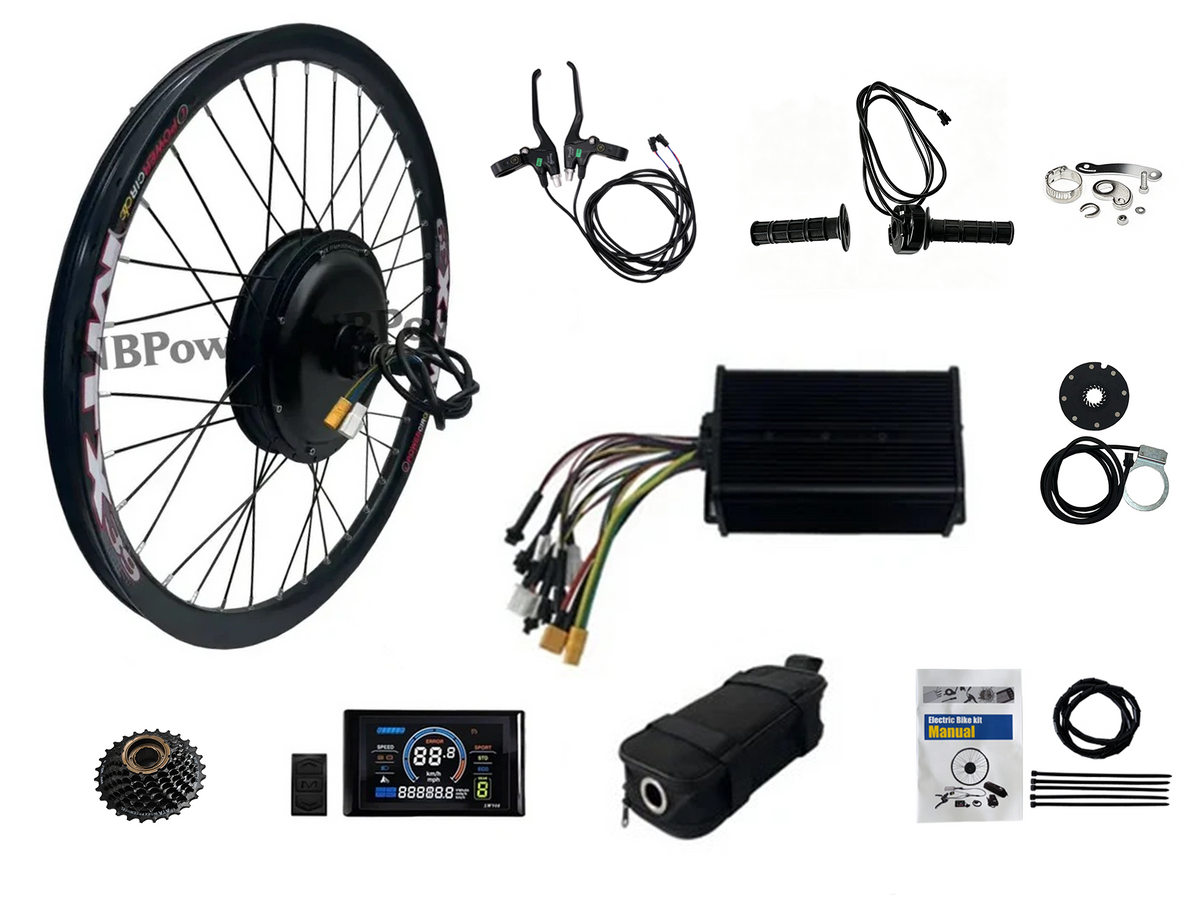 UK Warehouse:27.5inch/29inch MTX Rim 135mm Dropout 72V 2000W Disc Brake Rear Motorwheel Kit , With 45A Dual Mode Controller, SW900 Display,Surron Throttle and Other 2000W parts NBPower