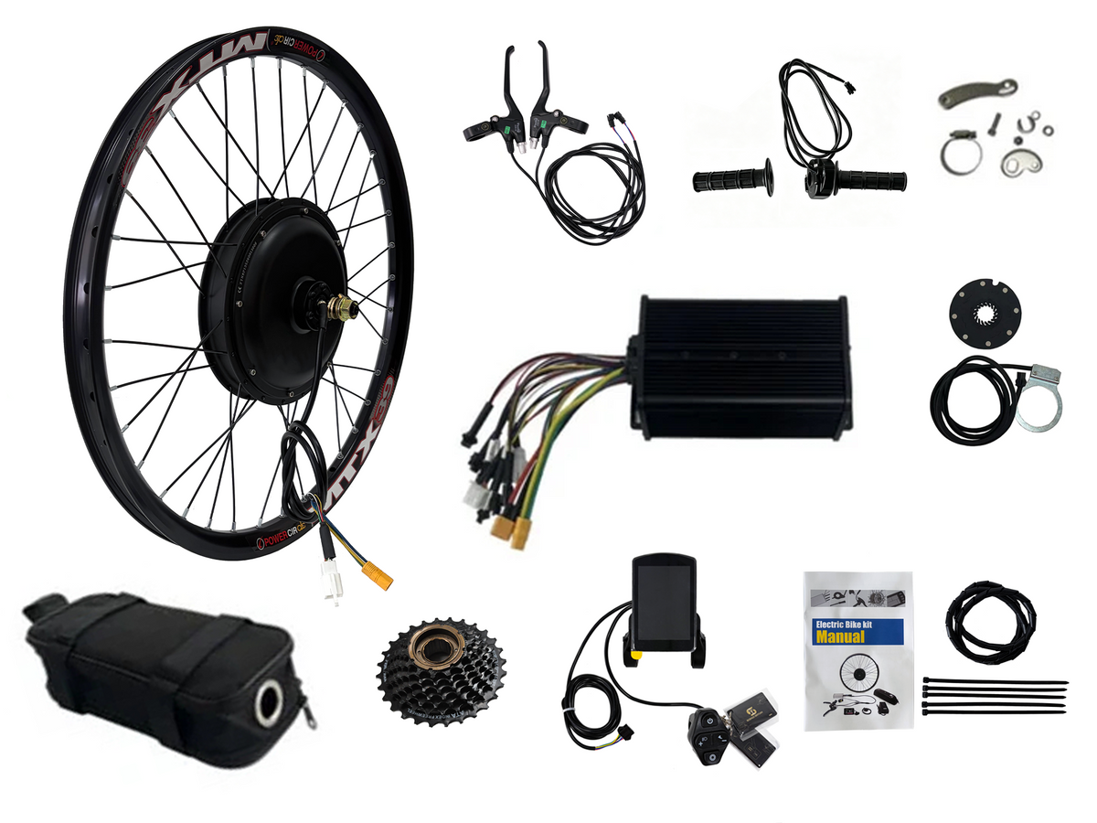 UK Warehouse:27.5inch/29inch MTX Rim 135mm Dropout 52V 2000W Disc Brake Motorwheel Kit , With 45A Dual Mode Controller,M8 Display,Surron Throttle and Other 2000W parts NBPower