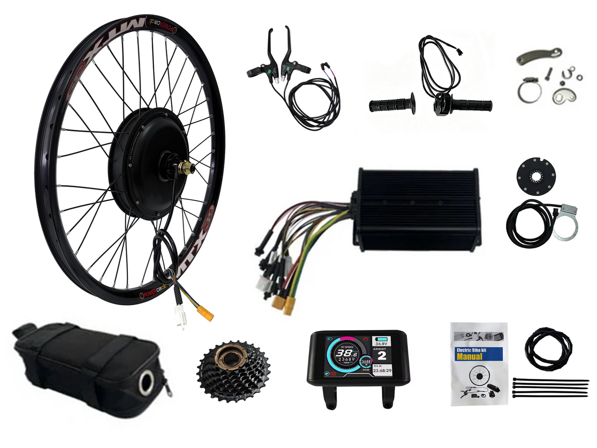 UK Warehouse:27.5inch/29inch MTX Rim 135mm Dropout 52V 2000W Disc Brake Motorwheel Kit , With 45A Dual Mode Controller, UKC1 Display,Surron Throttle and Other 2000W parts NBPower